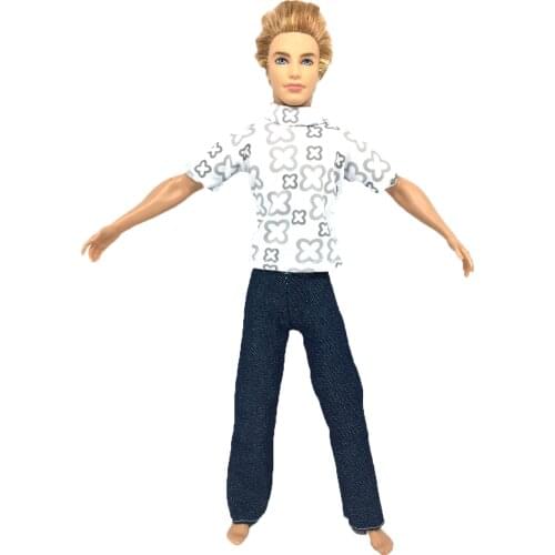 NK One Set Prince Doll Casual Handmade Clothes Jacket Pants Outfits for barbie boy firend for barbie doll ken 022F DZ