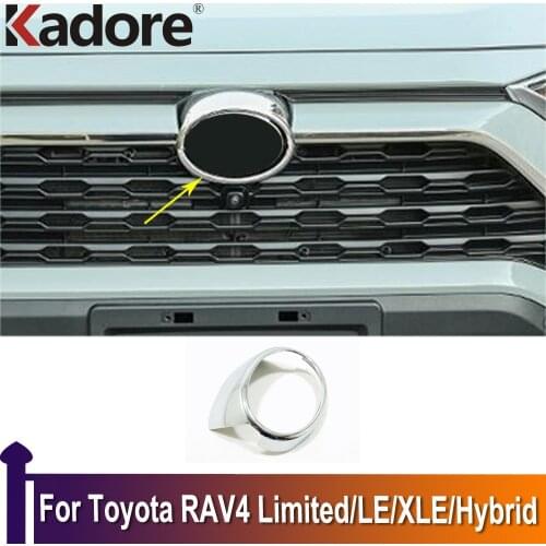 For Toyota Rav4 Rav 4 Limited/LE/XLE/Hybrid 2019 2020 2021 Car Logo Frame Circle Trim Emblem Cover Front Exterior Accessories