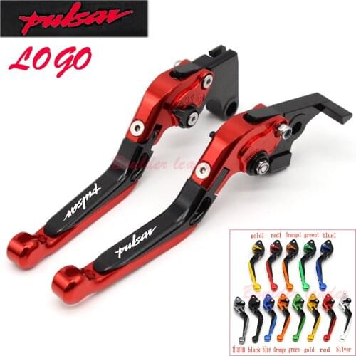 !Laser New Logo Red+black For Bajaj Pulsar 200 NS All Years CNC Adjustable Folding Extendable Motorcycle Brake Clutch Levers