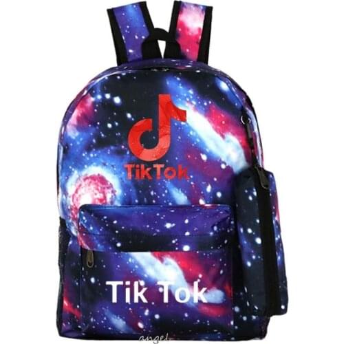 New 2Pcs/Sets Backpack Tik Tok Mochila Students Boys Girls Schoolbags Pencil Case Shoulder Bags Back to School Casual Backpack