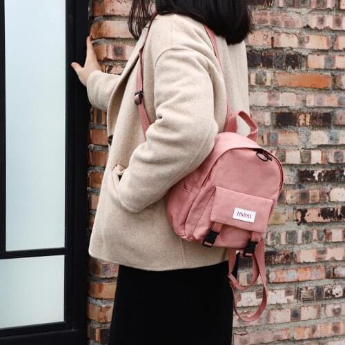 TINYAT Women Mini Backpack Korean Cute Girl Bagpack Daypack Canvas Shoulder Bag For Teenage Girls Female Ladies School Backpack