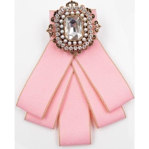 CINDY XIANG Vintage Fabric Handmade Bow Brooches for Women Neck Tie Imported Material Wedding Party Accessories High Quality
