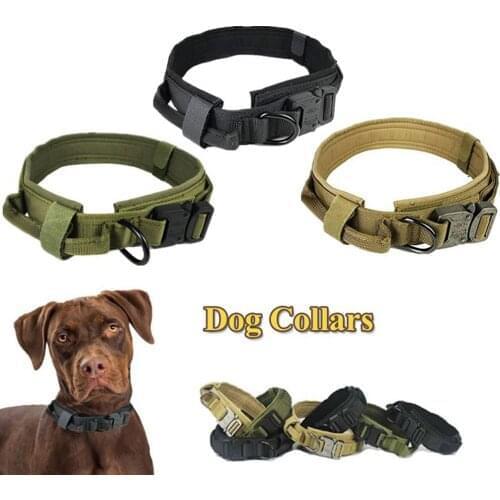 Tactical Dog Collar Personalized Adjustable Military Training Collars Hardware Buckle German Shepherd Pet For Medium Large Dogs