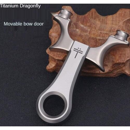 Tc21 Titanium Alloy Powerful Slingshot Catapult Movable Bow Head Flying Tiger Flat Leather Slingshot Outdoor Competitive Bow