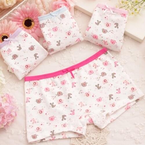 New fashion child underwear kids panties girls' briefs female lovely cartoon panties children clothing baby 4pcs