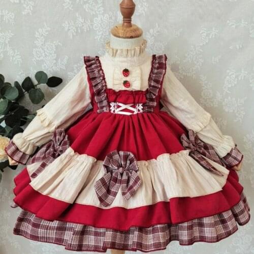 Baby Girl Autumn Winter Vintage Spanish Turkey Lolita Princess Ball Gown Dress for Girl Christmas Casual
