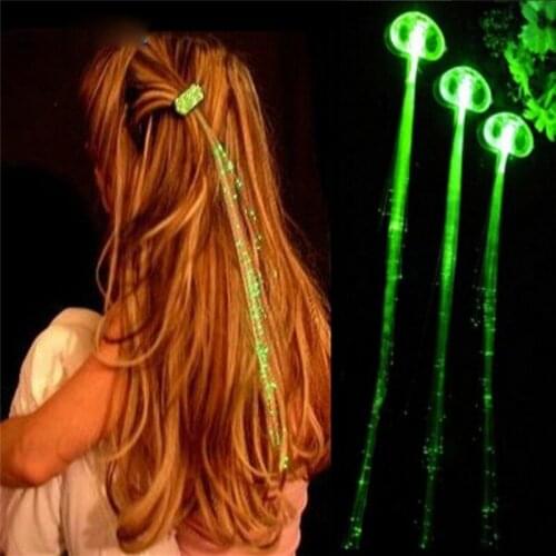 1 pc Colorful Flash LED Hair Braid Hairpin Luminous Braid Optical Fiber Wire Ligth Up Show Event & Party Supplies 8Z