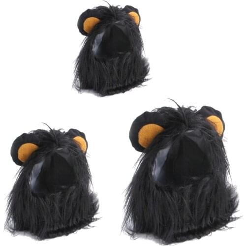 Funny Pet Costume Lion Mane Wig Cap Hat for Cat Dog Halloween Christmas Clothes Fancy Dress with Ears Pet Clothes