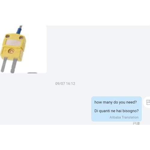 Order for 10pcs theemocouple without connector