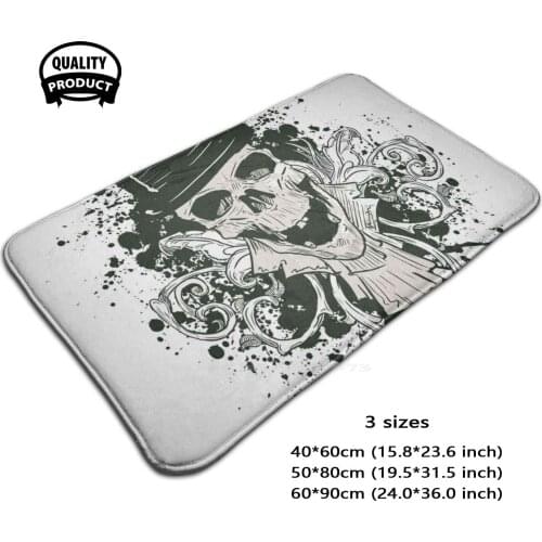 Women And Youth For Everyone Who Wants Something Special! 3D Household Goods Mat Rug Carpet Foot Pad Top Hat Skull Cylinder Cap