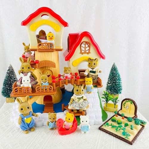 1/12 Landscape Park Forest Family Landscape Garden Villa Amusement Park Mini Furniture Tree House Pretend Play Toy For Girl Gift