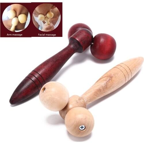 1PCS Wooden Eye Face Roller Health Care Massager Primary Wood Color Relaxing Neck Chin Slimming Face-lift Massage Tool
