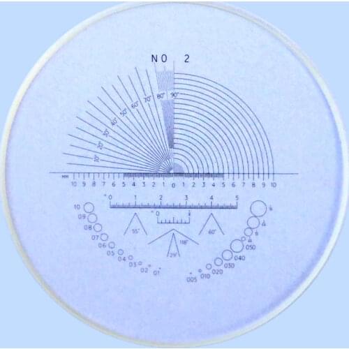 1PC Microscope Angle Ruler X Ruler Stage Micrometer Eyepiece Reticle Calibration Slide for Angle Dot Ruler Measurement