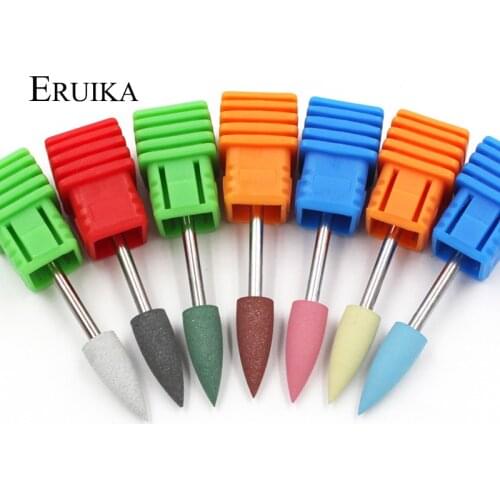 ERUIKA 1PC Rubber Silicon Carbide Nail Drill Bit Electric Manicure Machine Accessory Polishing For Nail 7 Colors To Choice
