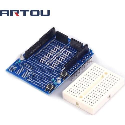 10pcs Smart Electronics UNO Proto Shield prototype expansion board with SYB-170 mini breadboard based For UNO ProtoShield DIY