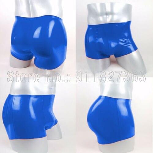 100% Latex Shorts Sexy Cool Men Underwear Boxer Shorts Swimming Trunk no Zipper Sample Style