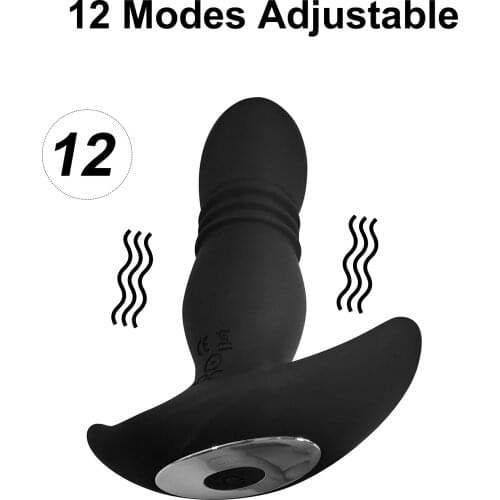 12 Modes Vibrator with Remote Control USB Rechargeable Anal Massager Wireless P-Spot Stimulator Detachable Butt Anal Plug Sex