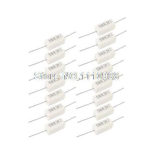 15 Pcs 8.2K Ohm 5W Watt Tolerance 5% Axial Cement Power Resistors