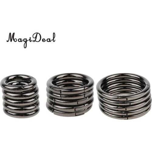 15pcs Round Push Gate Snap Open Hooks Spring Ring Carabiner Key Camping Ring Bag Accessories