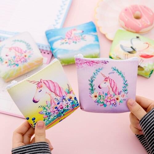 16pc/lot Cute cartoon Unicorn PU dog coin purse / key bag /small Cosmetic pencil Bag/ cute coin mini wallet/ storage bag
