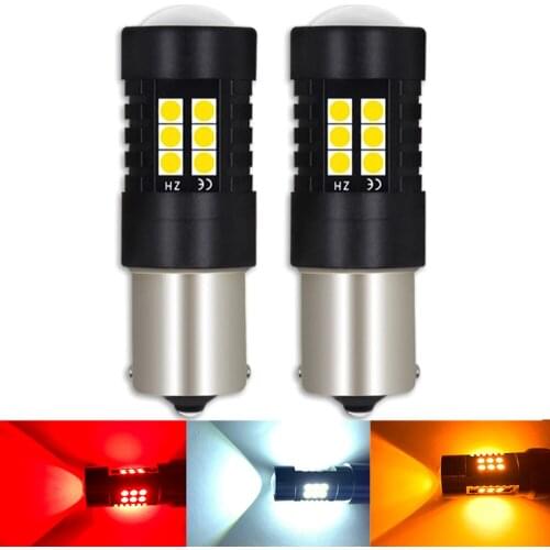 2x Signal Lamp P21w Led Ba15s 1156 Py21w Bau15s Bulb 3030 21SMD Canbus 1157 Led Bay15d P21/5w Turn Brake Reverse Light 12-24V