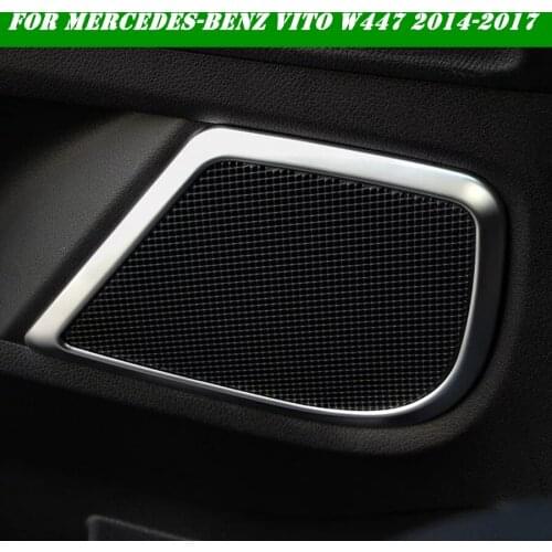 4PCS Interior For Mercedes-Benz Vito W447 2014 - 2018 Side Car Door Stereo Speaker Audio Sound Cover Trim ABS Matte Style
