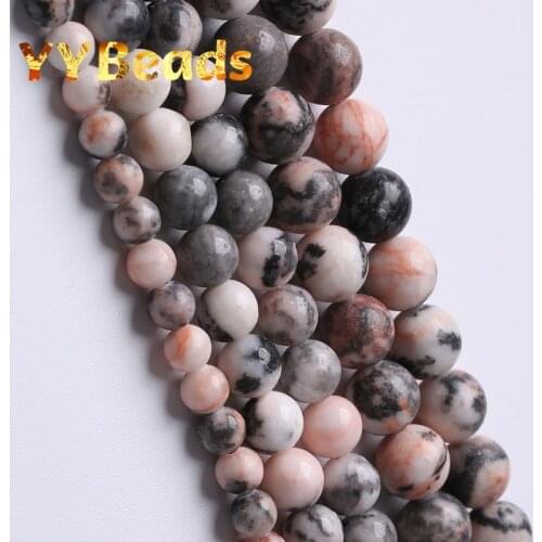 AAA+ Pink Zebra Jaspers Beads Natural Stone Spacer Round Beads For Jewelry Making DIY Charm Accessories 15" Strand 4 6 8 10 12mm