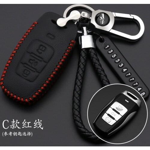 Car Leather Key Cover Case for Great wall HAVAL H6 Coupe H7 H9 H1 H2 Key Ring Keychains key cover genuine leather key bag