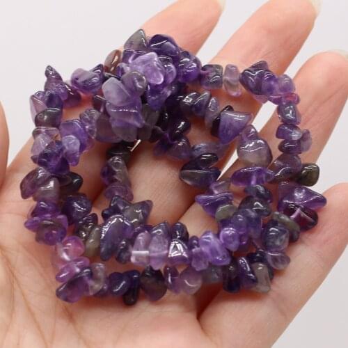 Natural Semi-precious Stone Gravel Deep Amethyst Bead Loose Beads for Jewelry Making Necklace Bracelet 5-8mm Length 40 Cm