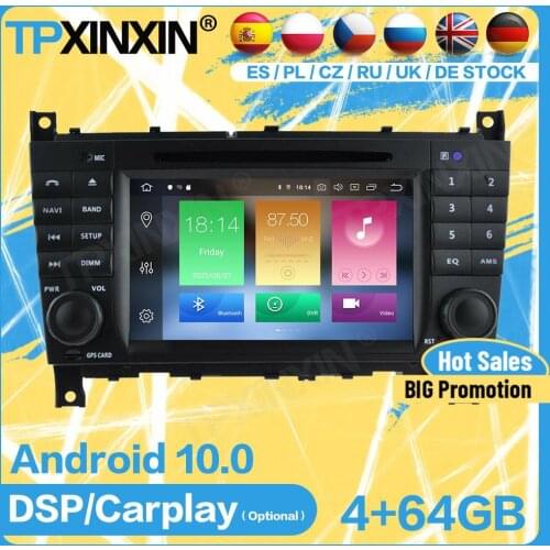 Carplay Car Radio 2 Din Stereo Bluetooth Android For Benz C-Class W203 2004 2005 2006 2007 GPS Player Navigation Audio Head Unit