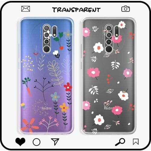 For Xiaomi Redmi 9C NFC Case Transparent Back Cover For Redmi 9T 9C 9A Soft Shockproof Case For Redmi 9 9AT Flower Phone Fundas