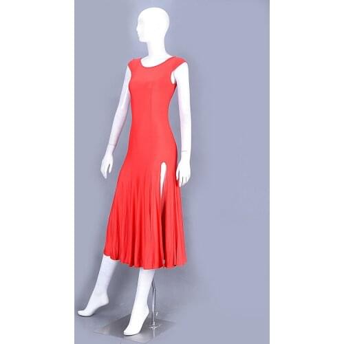 Exotic dance dance Latin dance wear short sleeved small backless dress W11001 slashed Latin dance
