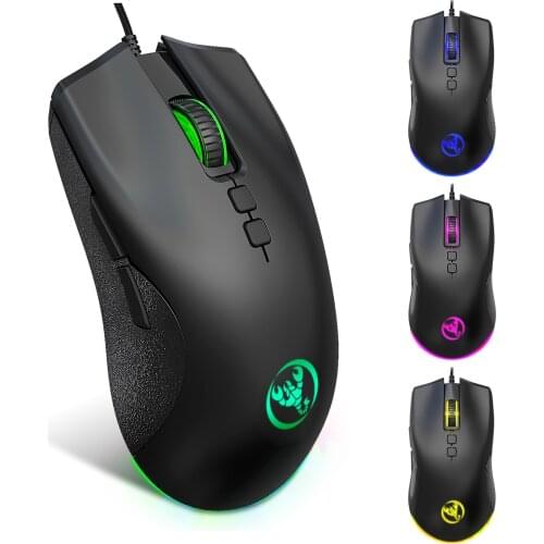 Ergonomic Wired Support Macro Gaming Mouse 7 Button LED Backlight 6400 DPI USB Computer Mouse Gamer Mice For PC Laptop CF LOL
