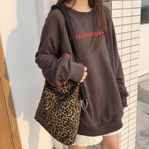 New Women Canvas Messenger Bags Leopard Print Cloth Shopping Bag Girls Crossbody School Bags Casual Shoulder Shopper Bags