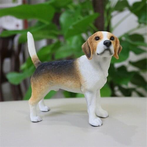 JJM Hunting Dog Beagle canine Dog Pet Figure Collector Animal Decoration PVC Model Educational for Children Adults Kids Gift