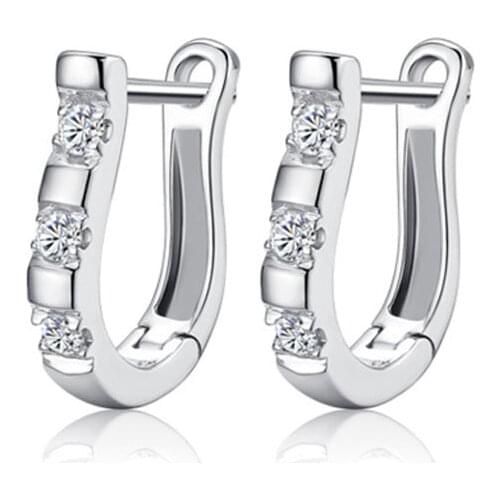JunKang 1pair Korean star 2020 fashion harp crystal cute women jewelry stud earring ear clip Featured zircon