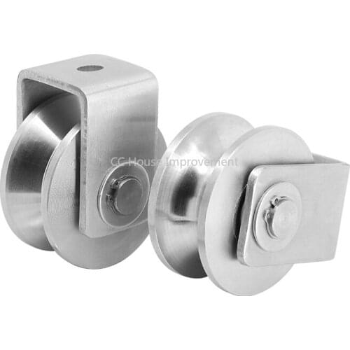 Katrol Blok H 304 Rvs Katrol Roller Duplex Lager Stille Afneembare Zware Gegroefde Wiel Laden