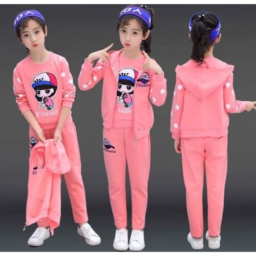 Girls Clothes Set Teen Kids Tracksuit 2020 Autumn Winter Vest + Coat + Pants 3pcs Children Clothing Suits Girl Sets 8 10 12 year