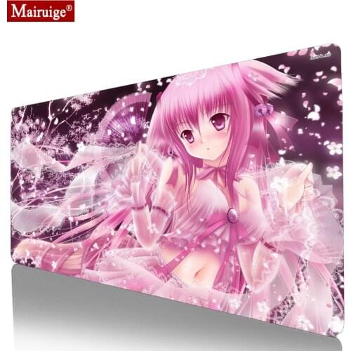 Anime Girl Mouse Pad Pink Kawaii DIY Custom Keyboard Pad Desk Mat Carpet Best Gaming Mat Large Full Desk Mousepad Rug 70x30cm