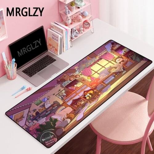 MRGLZY Multi-size Gamer Cute Pink Girly Bedroom Mouse Pad XXL Large MousePads Carpet Laptop Gaming Accessories Desk Mat for LOL
