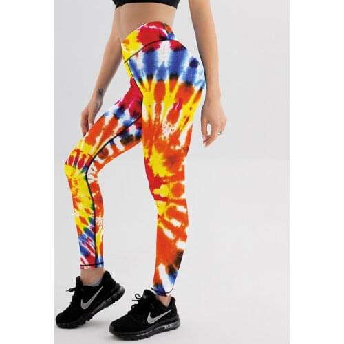 High Waist Push Up Tie-dye Gradient Sunshine Leggins Women Fitness Running Gym Pants Energy Leggings Sport Girl Leggins