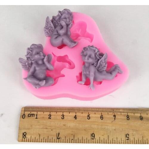Luyou 1pcs Baby silicone mold fondant mold 3 angel baby cake decorating tools chocolate gumpaste mold FM1534