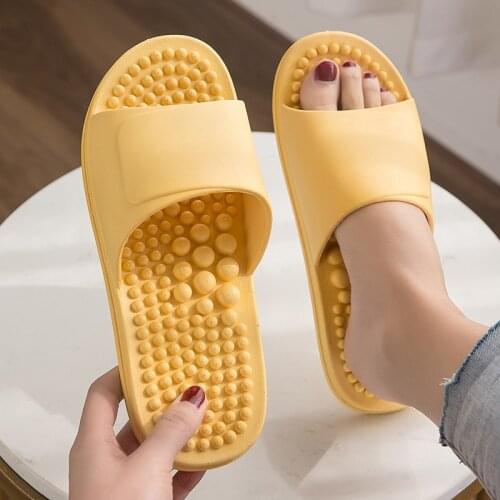 Massage slippers womens acupoints pedicure shoes indoor home soft bottom bathroom non-slip bath plastic men mens slippers
