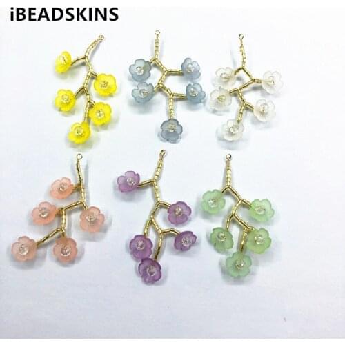 New arrival! 56x32mm 30pcs Hand made Weave Flower charm for Earrings parts,Hairpin Accessories,hand Made Jewelry DIY