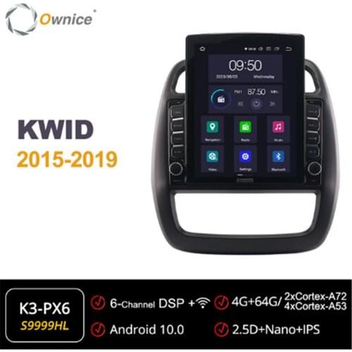 Ownice Octa 8 Core Android 10.0 Car Radio for Renault KWID 2015 2016 2017 2018 2019 GPS Multimedia Stereo PlayerTesla Style 4G