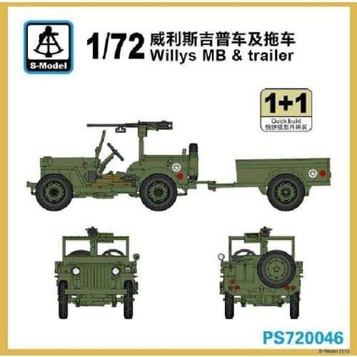 S-model 1/72 PS720046 Willys MB & Trailer (1+1)