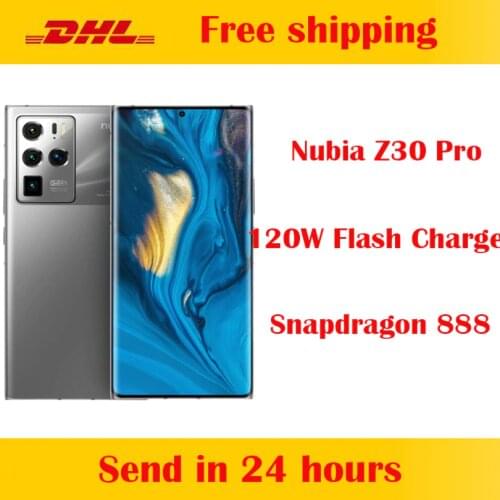 Official Original New Nubia Z30 Pro 5G Smart Phone Snapdragon 888 6.67inch AMOLED NFC 120W NEO Charge 4200Mah 64MP Camera IOS