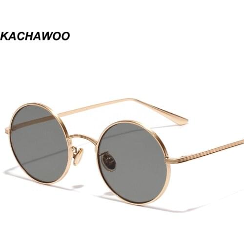 Kachawoo small round sunglasses women gold metal frame yellow red circle sun glasses men retro eyeglasses vintage summer 2018