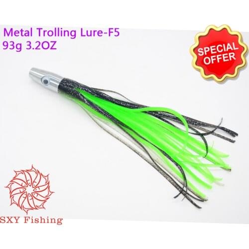 SXY fishing F5 3.2OZ Deep-sea fishing Fake lure Pure copper metal bait All Metal Octopus Lure Tuna Lure Metal Trolling Lure