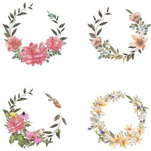 Three Ratels QC395 Hand painted Garland flowers wall stickers for Bedroom home decoration Decal